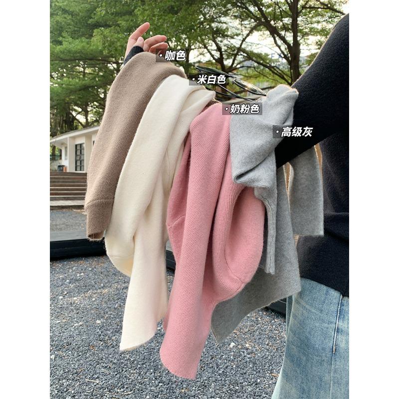 Basic Pink Versatile Turtleneck Inner Bottoming Shirt Women's Spring New Slim-fitting and Thin Knitted Sweater