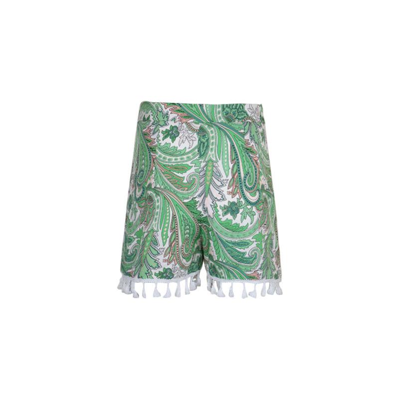 Summer Women's Half-body Skirt Splicing Tassel Short Skirt Ethnic Style A-line Printed Short Skirt