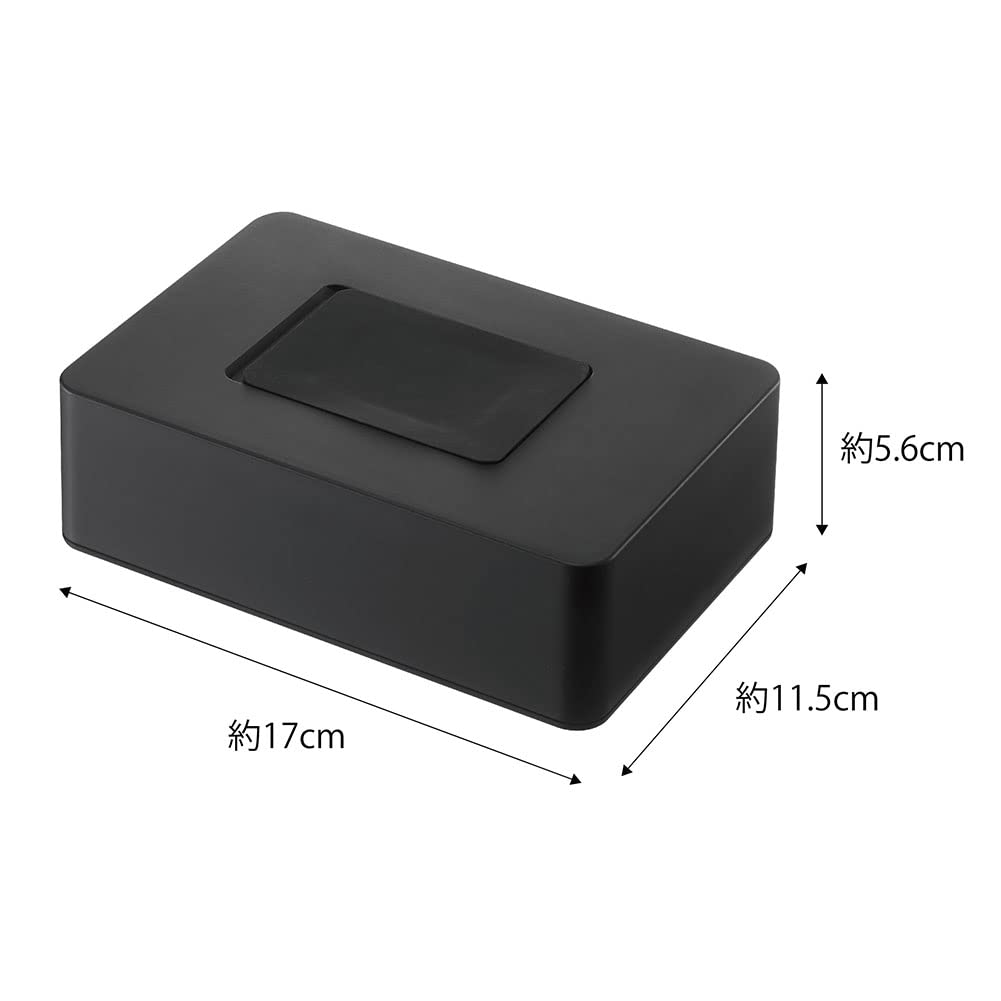 Yamazaki Jitsugyo Держатель для влажных салфеток Черный Прибл.. W17XD11.5XH5.6cm Tower Silicone Cover Легко открывается одной рукой 5703