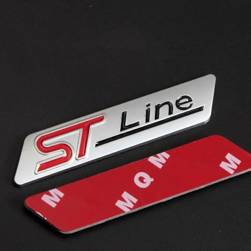 HUHI8 3D Metal ST Line Rear Trunk Badge Emblem Sider Fender Sticker for Ford Stline Focus Fiesta Mondeo Ecosport Kuga ESCAPE