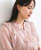 Washable Sheer Ruffle Short Sleeve Pink [BIS] Blouse, Women's, (63)