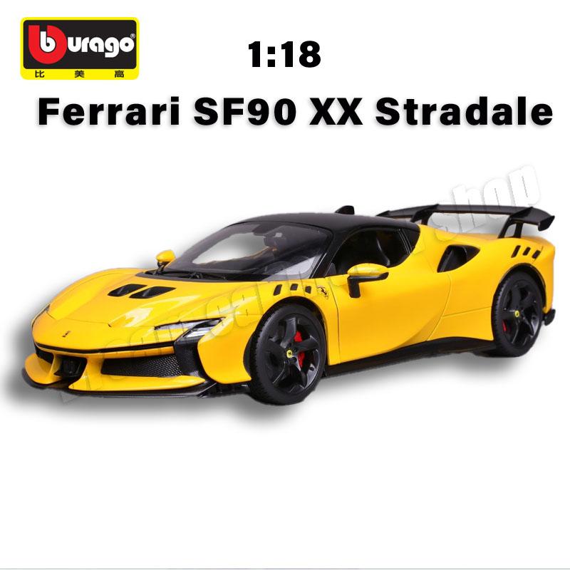 1:18 коллекционных моделей автомобилей серии Bburago Ferrari из легкого сплава, новый стиль Ferrari SF90 XX Stradale, литые под давлением миниатюрные модели машинок, игрушки