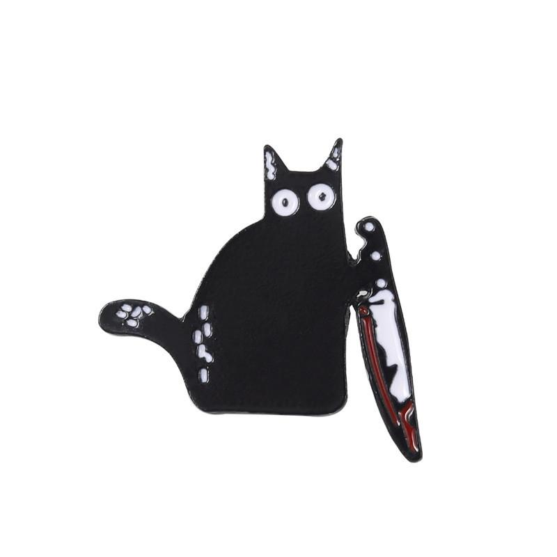 Unique Animal Couple Cat Enamel Lapel Pin Stylish Brooch For Fashionable Cat Lovers