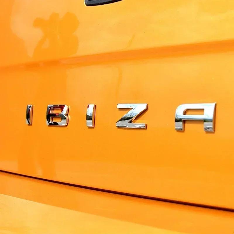 ussh2 1pcs 3D IBIZA Leon logo Letter Emblem Metal Car Badge Decoration Rear Trunk Sticker Accessories For Seat FR Altea vz Decoration
