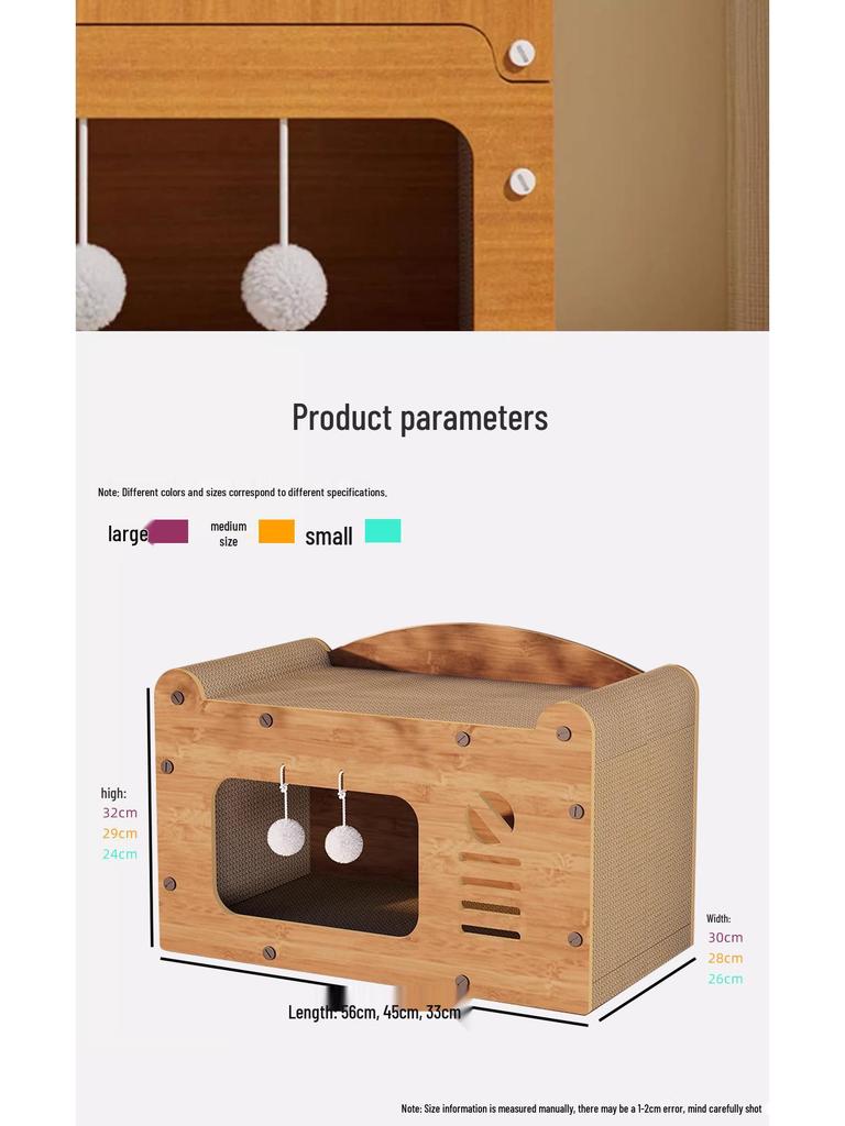 Когтеточка и лежанка для кошек в стиле телевизора: Прочный, Без мусора, Устойчивый к царапинам, Универсальный кошачий домик-игрушка