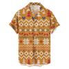New Christmas Printed Shirt Theme Casual Fashion Spring and Autumn Men's Short Sleeve Shirt