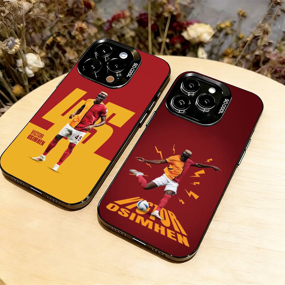 Футбольный V-Victor O-Osimhen Чехол для телефона для iPhone 17,16,15,14,13,12,11 Plus,Pro Max,XS,Красочный Серебристый Чехол для телефона Funda Cover