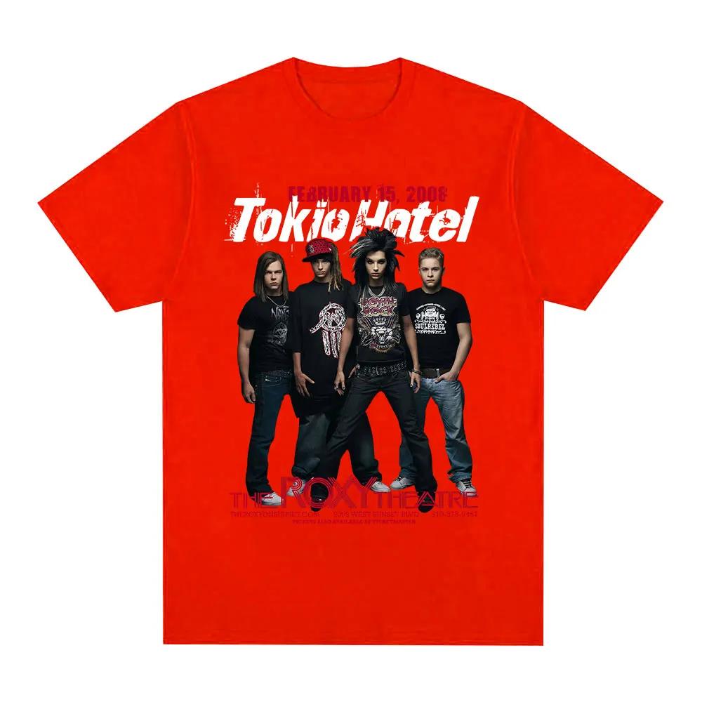 Музыкальная футболка Rock Band Tokio Hotel Унисекс Женская Хип-Хоп Панк Готика Футболка Чистый Хлопок Оверсайз Короткий Рукав Футболки