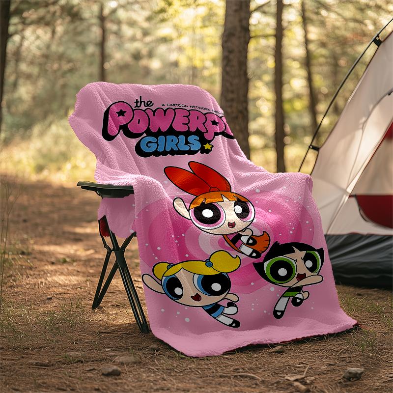 The Powerpuff Girls Theme Printed Blanket - Perfect for Couch, Bed, Travel & Outdoor Use | Machine Washable, Cozy & Durable.