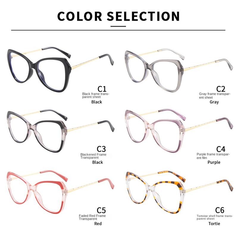 Anti-blue Light Glasses Metal Cat Eye Eyewear Women Men Exquisite Sweet Eyeglasses Blue Light Blocking Man Lady Computer Eyeglas