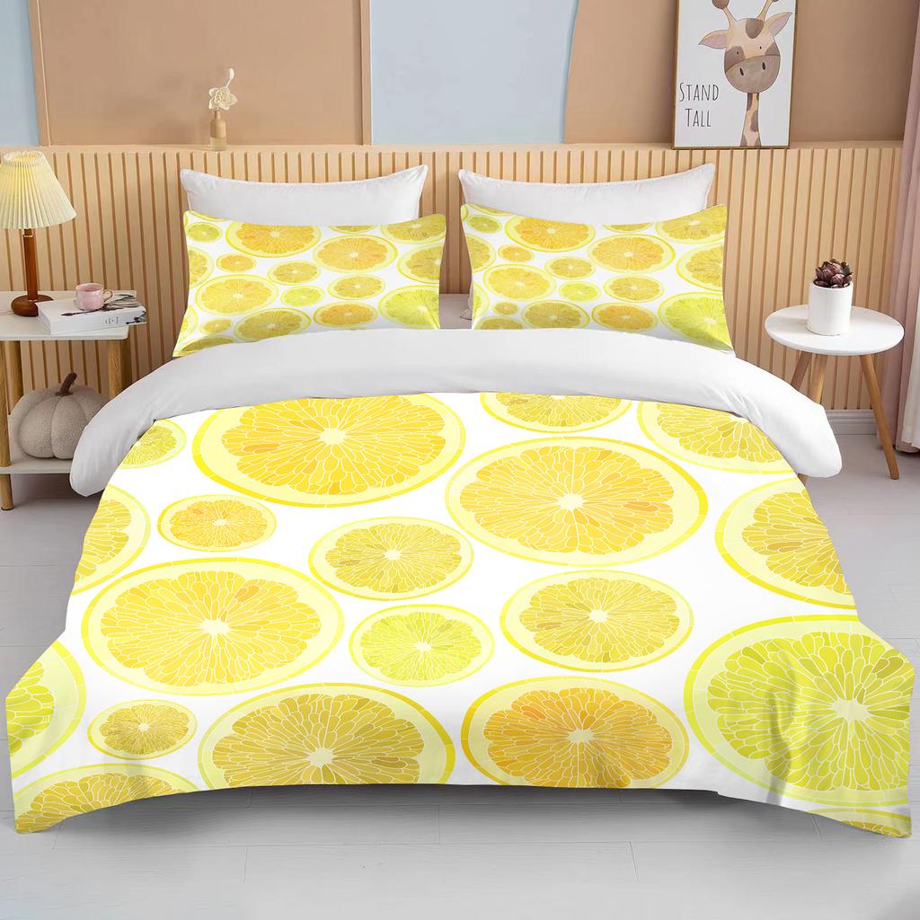 10 Sizes Fruit Pattern Bedding Three Piece Set King Size Double Bedding Set Microfiber Duvet Cover Set Queen Duvet Cover Set