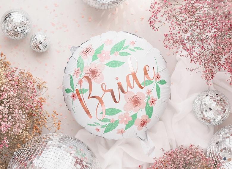 Bride Foil Balloon Flowers 45cm, White 1 pc