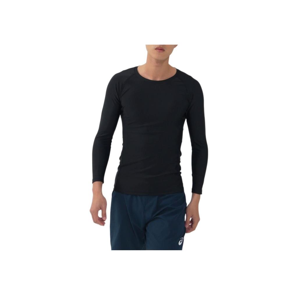 Asics Solid Color Crew Neck Quick Dry Long Sleeve T-Shirt Men Tops Black 2011C694-001
