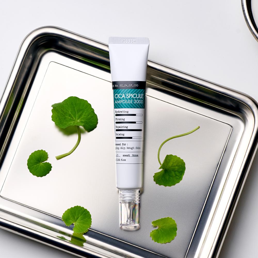 DERMA FACTORY Ампула Cica Spicule 3000 30 мл – Уход за порами, Выравнивание текстуры кожи, Осветляющая и Антивозрастная ампула, Корейская