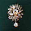 Men's Retro Rhinestone Teardrop Brooch Pin for Suits