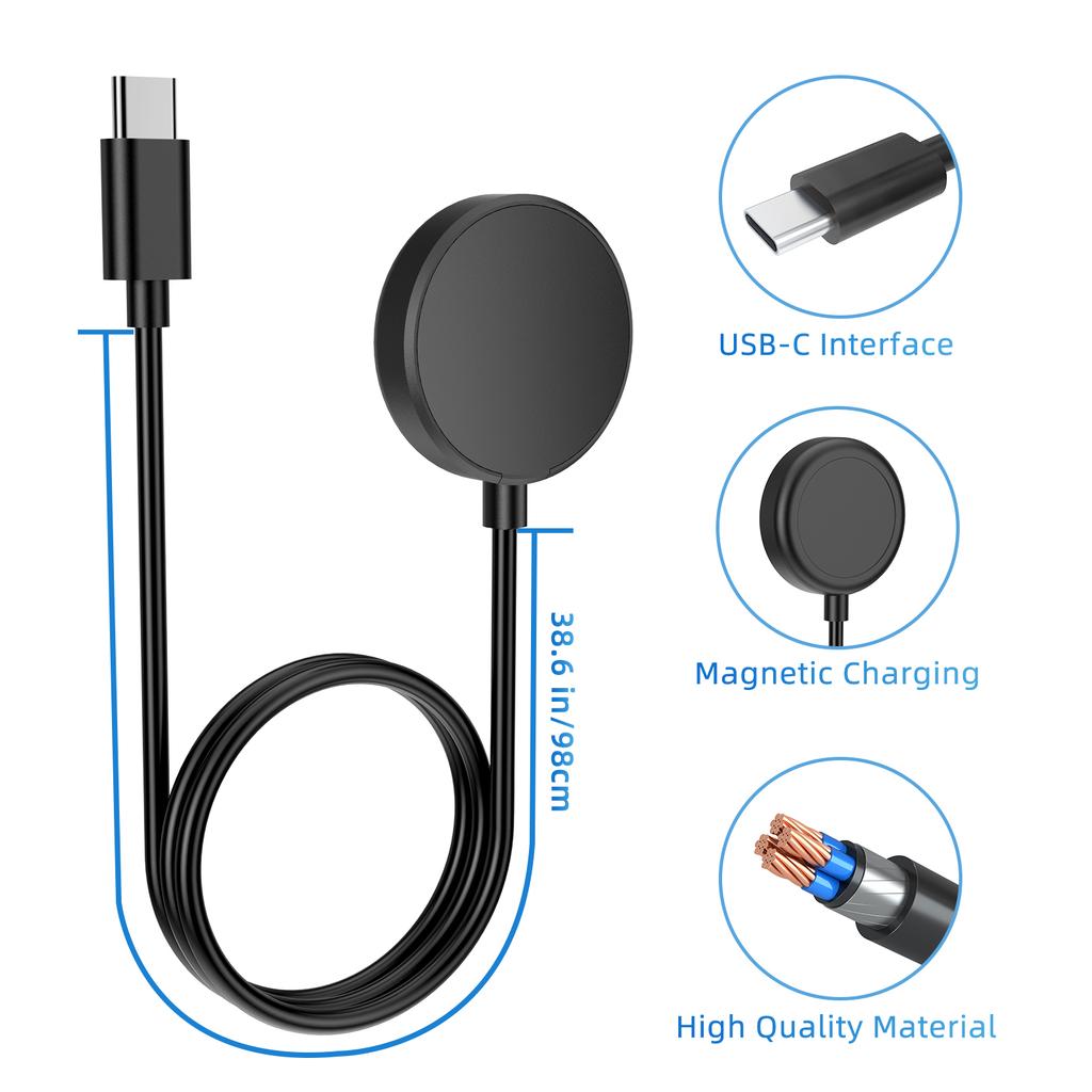 Для Samsung Galaxy Watch8/7/6/6 Classic USB-C Зарядное устройство для умных часов Замена Быстрая Стабильная Беспроводная Зарядная станция