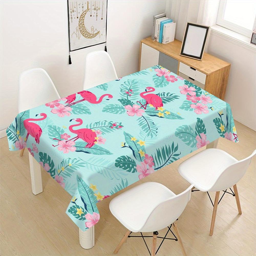1pc Tablecovers Tropical Hawaiian Hibiscus Plumeria Tablecloth - Lightweight Rectangular Table Cover for Spring Summer Weddings, Birthday Parties, Din