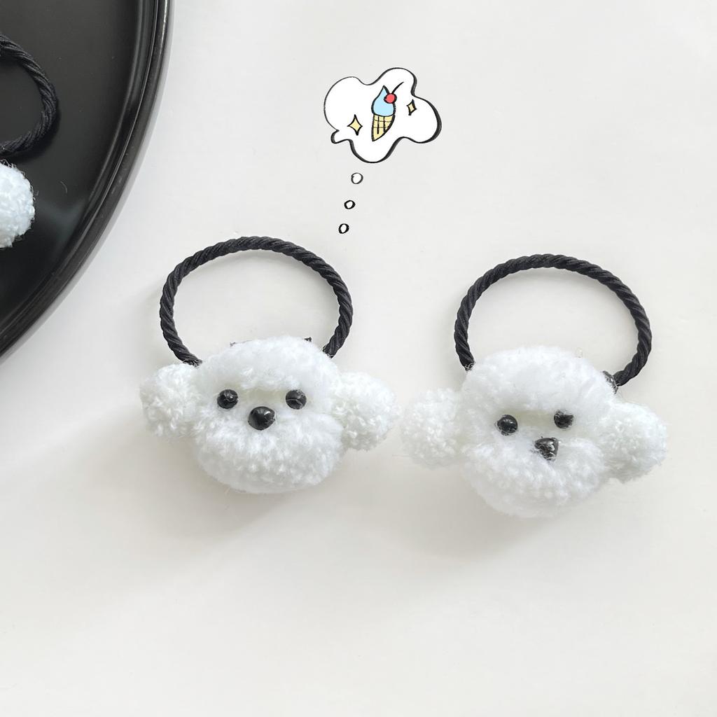 1 шт. плюшевое белое щенок кольцо для волос мультяшное милое детское оголовье для волос хвостик маленькая резинка аксессуар