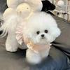 Одежда для собак Bichon с вафельным цветком и летящими рукавами, юбка для домашних животных, кошек, плюшевых милых, дышащих вещей