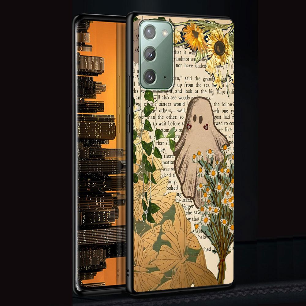 Чехол Art Cute Ghost Aesthetic для Samsung Galaxy Note 10 Plus 20 Ultra 9 8 TPU, черный, мягкий чехол, Funda Capa