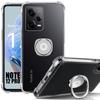 Чехол для Xiaomi Redmi Note 12 Pro 5G - Прозрачный Силикон - Ударопрочный - Регулируемая Серебристая Подставка