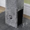 Cat Scratching Post with 2 Toy Balls and Brush, Made of Wood, Jute and Plush, 59.5x39x79 cm, Grey
