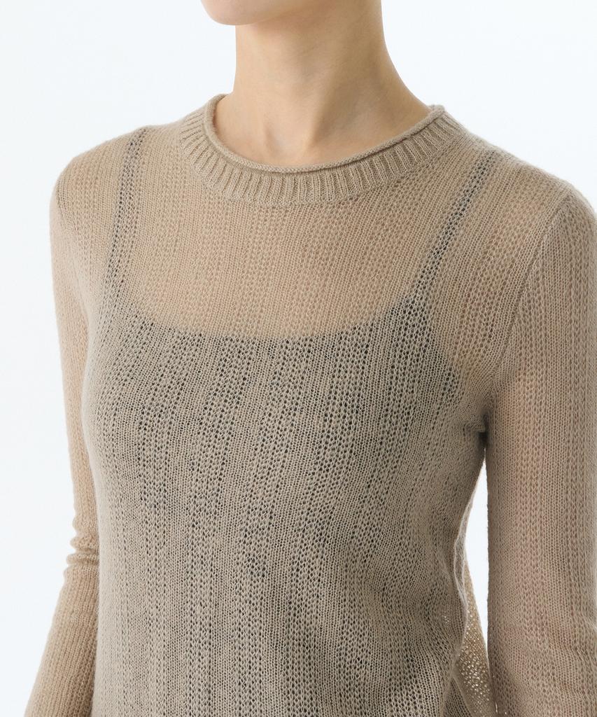 MUSINSA STANDARD WOMAN Women'S Sheer Vertical Textured Knit [Light Beige]