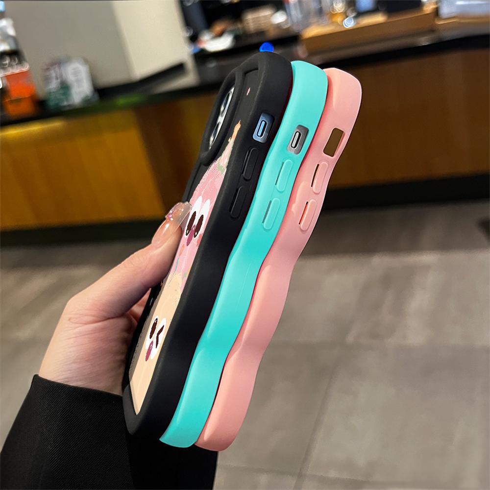 Для Infinix Hot 40i 30i Smart 8 OPPO A18 A38 A58 A60 A78 Reno12 FS Vivo Y18 Y28 Y36 Y22s Y17s милый мультяшный узор мягкий силиконовый чехол для телефона с волнистым краем