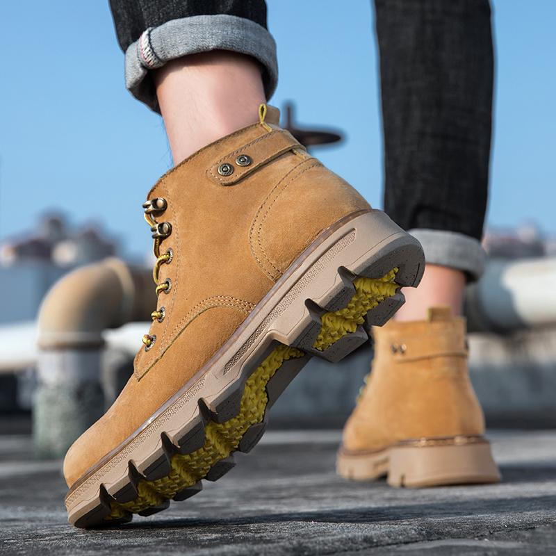 Мужские короткие ботинки из натуральной кожи для отдыха и моды, стильные, для улицы, мотоцикла, офиса, вечеринки, качество, толстая подошва