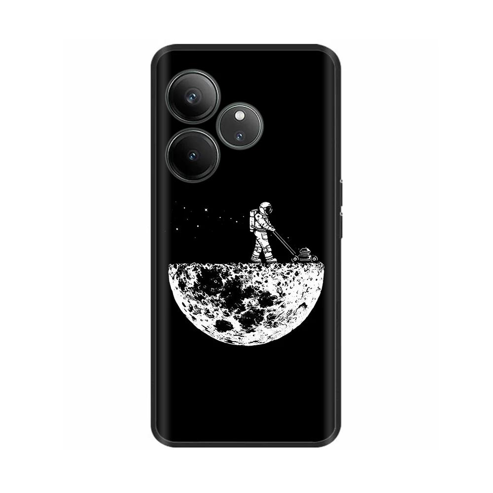 Для Realme GT 6 GT 6T Чехол Черный Силикон Роскошный Бампер Милый Мягкий ТПУ Чехлы Для Телефона Для Realme GT6 5G Чехол Оболочка Coque 6.78''