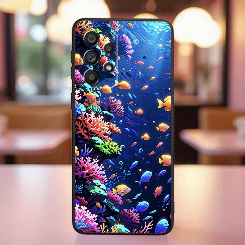 Мультяшная Аниме Черепаха Слон Для Samsung A41 A35 A34 A33 A32 A25 A24 A23 A21s A06 A05 A04 A03 Note 10 20 Ultra 5G Черный Чехол