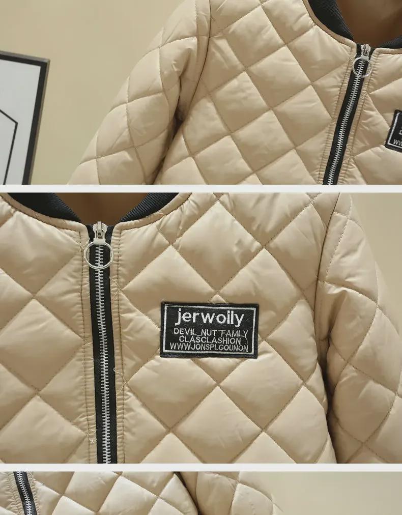 Женская бейсбольная куртка большого размера из легкого хлопка - зимнее облегающее утепленное короткое пальто 2023 года