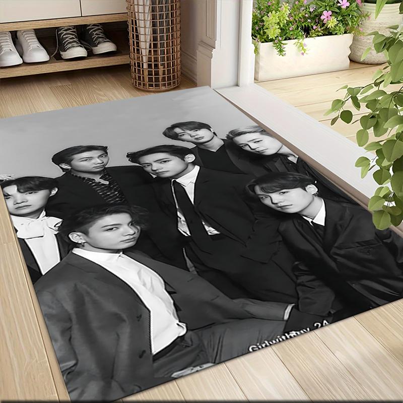 Boy Group Portrait Carpet Rug Soft Washable Antislip Home Living Room Sofa Mats Personalized Christmas Rug