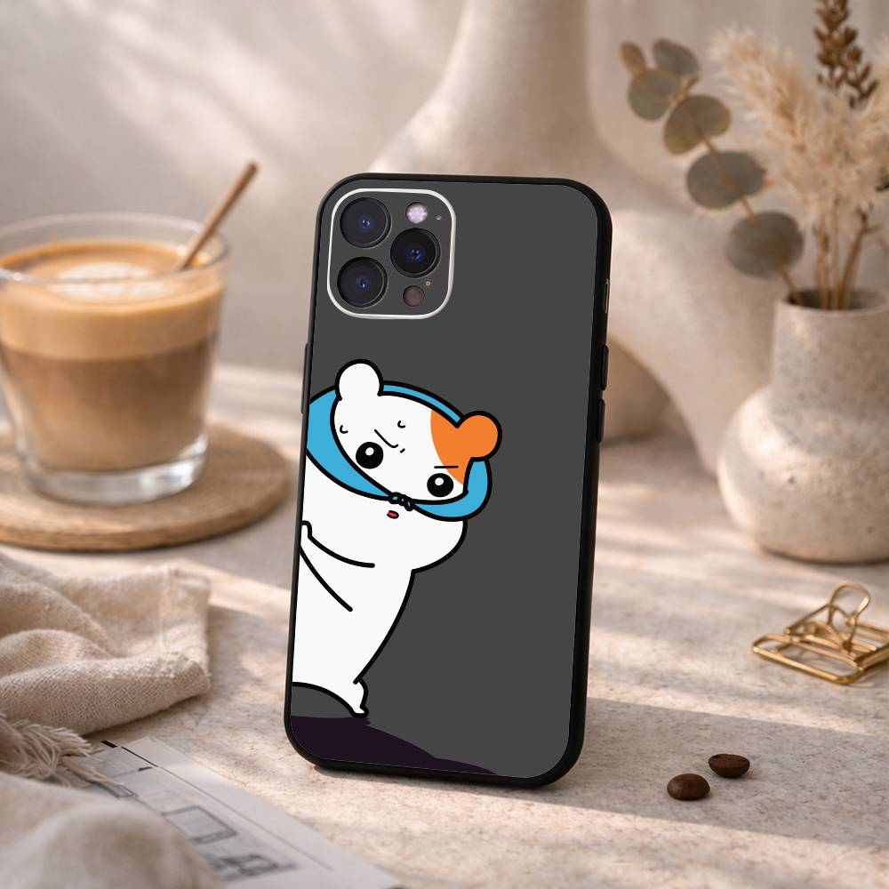 Cute O-Oruchuban Ebichu Phone Case For iPhone17,16,15,14,13,12,Plus,Pro Max, 5G Others Soft Black Cover