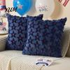 Valentine Day Gift Ideas Plush Throw Pillow Cover, Heart Embroidery Cushion Case with 3D Bowknot Jacquard, Square Covers for Couch Soft Fluffy