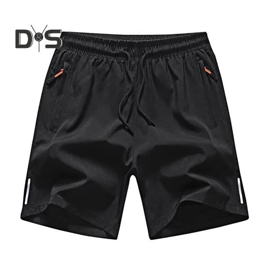 Мужские шорты с эластичной талией, средней посадкой, регулируемые шорты с завязками, эргономичный дизайн, однотонные повседневные шорты из ледяного шелка