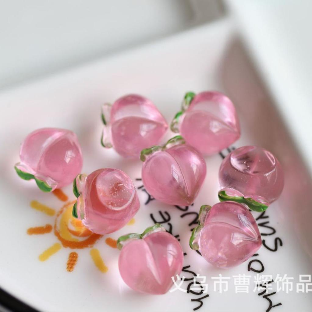 3D Прозрачные Фруктовые Эпоксидные Украшения: Персиковый, Авокадо и Клубничный Аксессуары-резинки для волос для детей