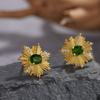 Серьги из стерлингового серебра S925 с цветным драгоценным камнем: натуральный гранат, танзанит, топаз. Женские, нишевый дизайн в виде снежинки