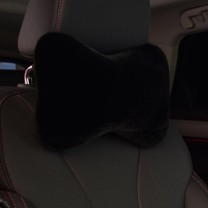 Подушка для поддержки шеи и поясницы в автомобильном сиденье, плюшевая подушка для подголовника автомобиля, теплая и комфортная универсальная подушка для поддержки поясницы