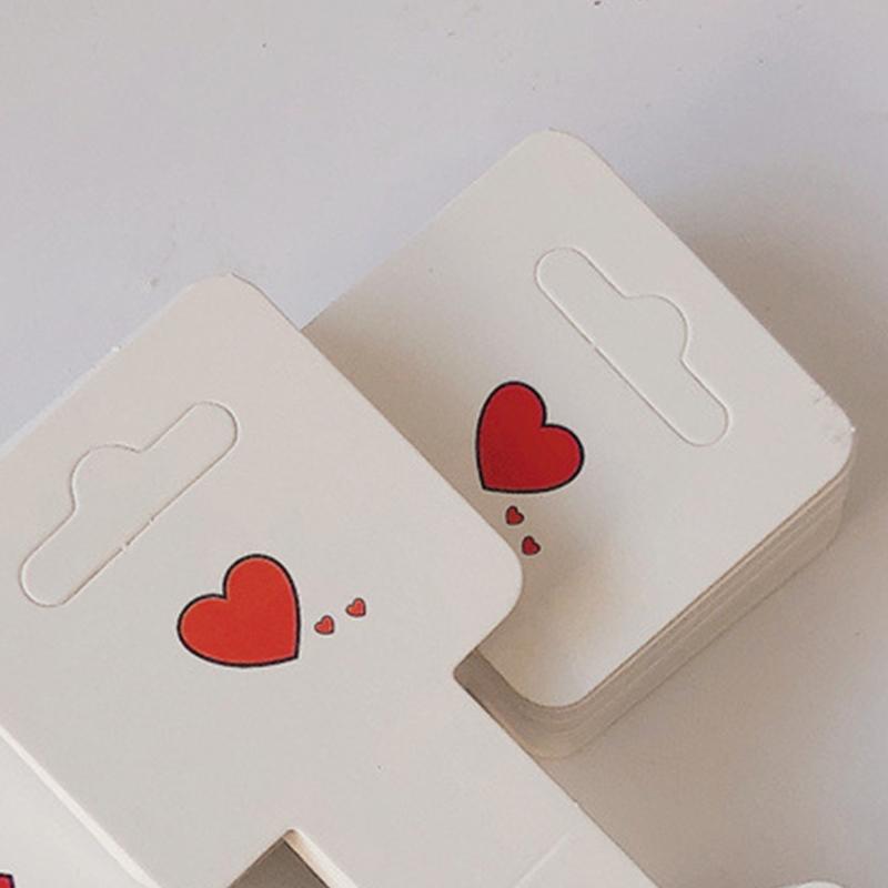 50 шт. Простые карточки для упаковки в форме сердца для самодельных ожерелий, браслетов, повязок на голову, карточки для демонстрации, розничные подвесные бирки, этикетки