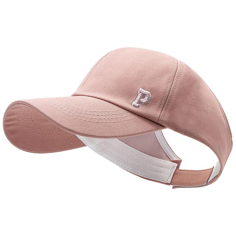 Спортивная шапка с пустым верхом, вышитые буквы, хлопковая завязанная коса, бейсболка для девочки, кепка от солнца, кепка в корейском стиле, бейсболка