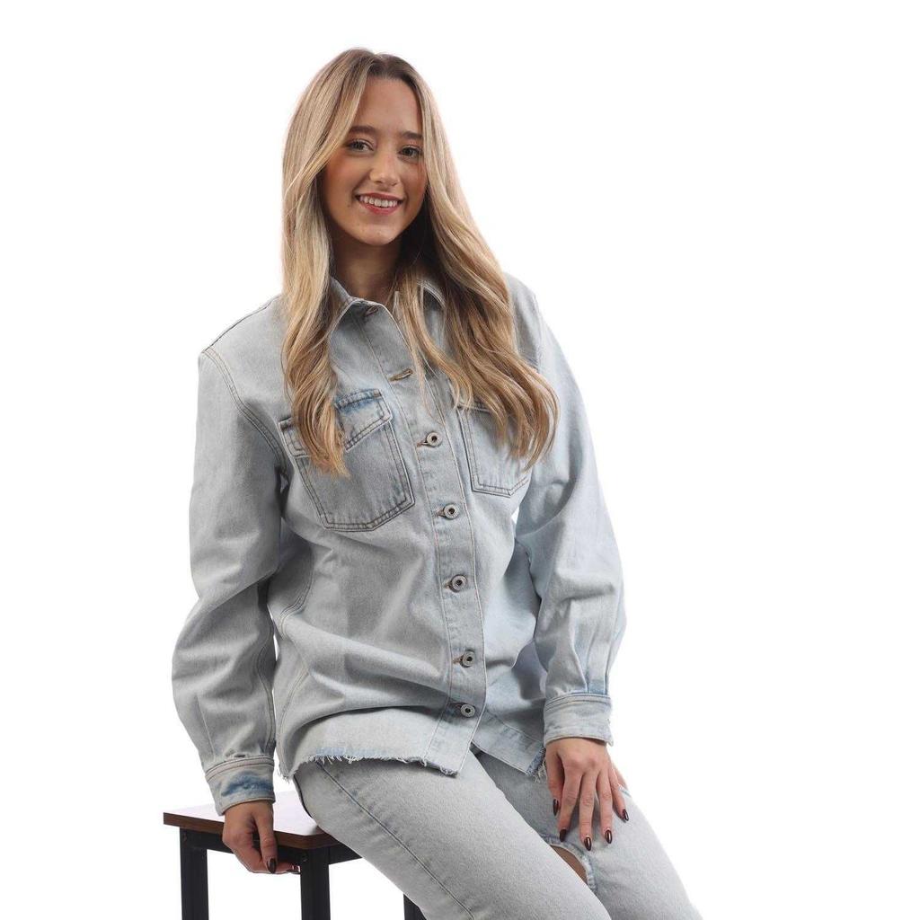 Off White Womens/Ladies Diagonal Long-Sleeved Shirt