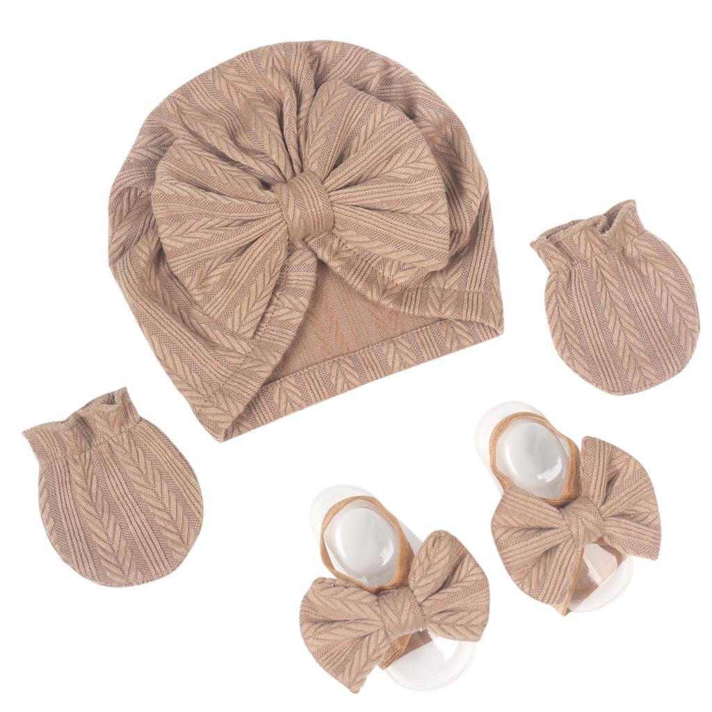 1 комплект шапок для фотосъемки младенцев, комплект из шапочки-бини с бантом для новорожденных, тюрбана, перчаток, весна-осень, реквизита для фотосъемки младенцев для девочек, милые аксессуары 0-1 год