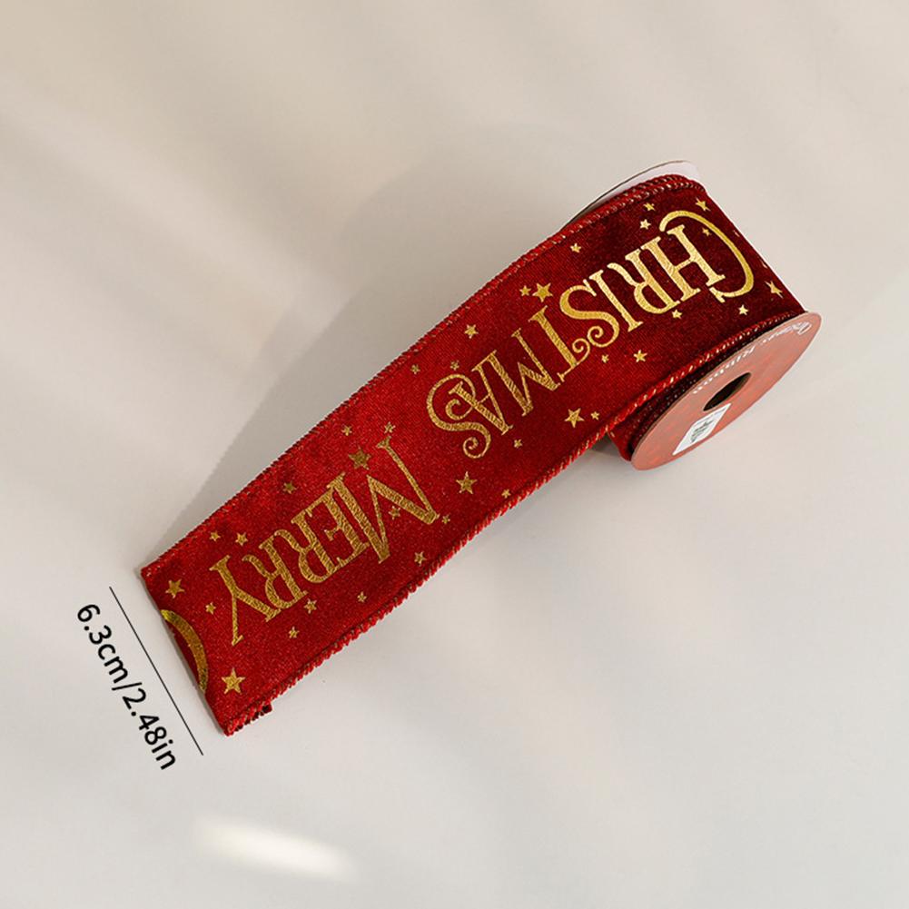 Мерцающая фольгированная рождественская лента Золотая элегантная атласная лента Упаковка подарков/Украшение рождественской елки/Гирлянды Лента для украшения упаковки и рукоделия