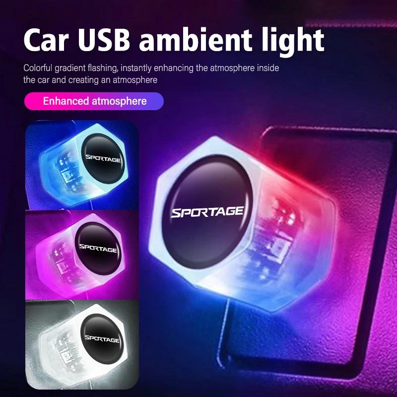 OXXN7 Car Mini USB LED Portable Light Plug Play Ambient Decorative For KIA Sportage Rio Ceed Niro Soul Stonic Proceed Sorento