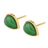 Серьги-гвоздики Hetian Jade Natural Water Drop, холодный ветер, темперамент, пригородные серьги Cheongsam Hanfu, маленькие домашние серьги Jasper