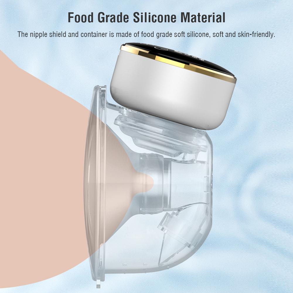 Переносной электрический молокоотсос Портативный молокоотсос диаметром 24 мм без помощи рук Ультра-тихий 3 режима и 9 уровней Емкость 180 мл со светодиодным экраном Встроенный аккумулятор