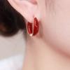 Винтажные круглые красные серьги с пряжкой для ушей, женские ювелирные изделия, масляные серьги-капли, помолвка, свадебный подарок, ювелирные изделия