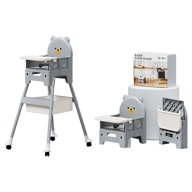 Детский стульчик для кормления, Трансформируемый стульчик для кормления для младенцев и малышей, Портативный стульчик для кормления со складной конструкцией, Бустер для кухни, столовой и улицы