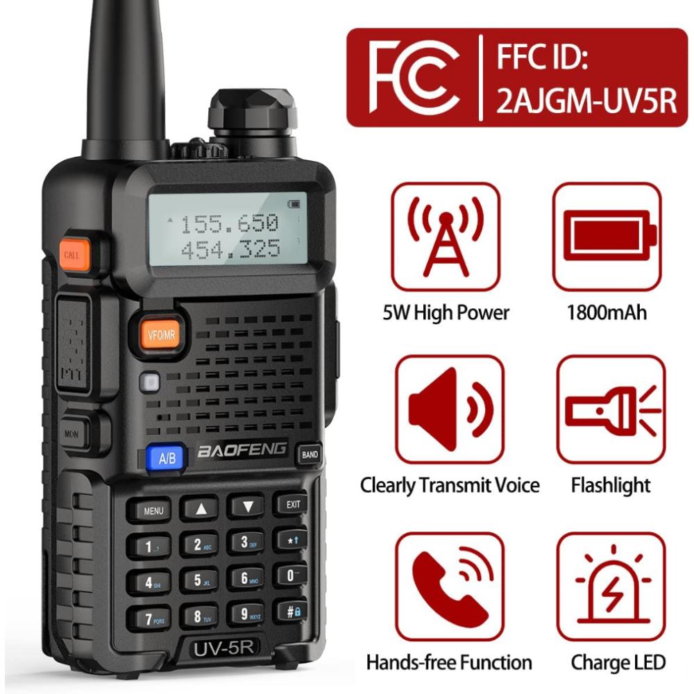 Baofeng-рация Uv 5r, Radio De Caza, 1-10 км, Comunicador Profesional, 8 Вт, рация De Largo Alcance